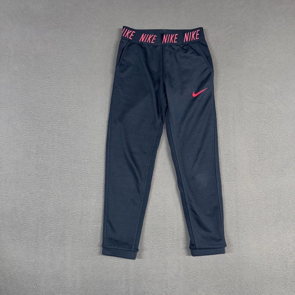Nike Dri Fit Training Pants Womens Medium Blue Gray Straight Core Studio Stretch